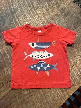 Tea Collection Kids Red Graphic Fish Tee
